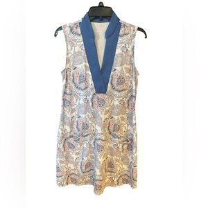 Jofit Sz M Blue Paisley Sleeveless Pickleball Golf Pocket Dress